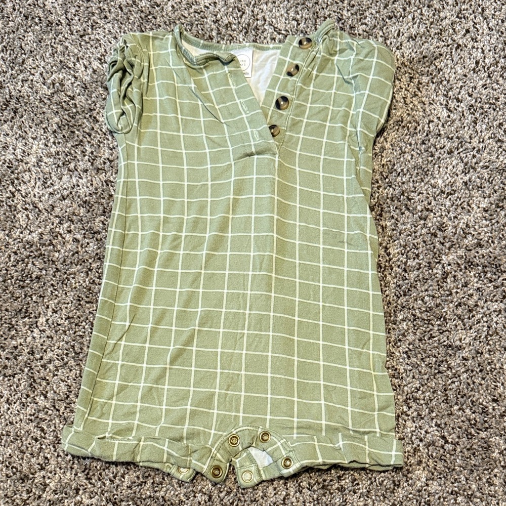 Lou Lou & Company Baby Romper Green Plaid